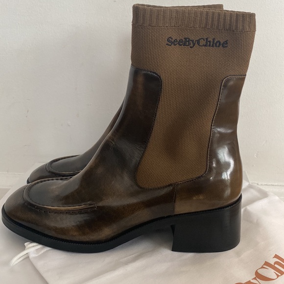 SEE BY CHLOÉ
Khaki Wendy Sock Boots - Picture 2 of 7